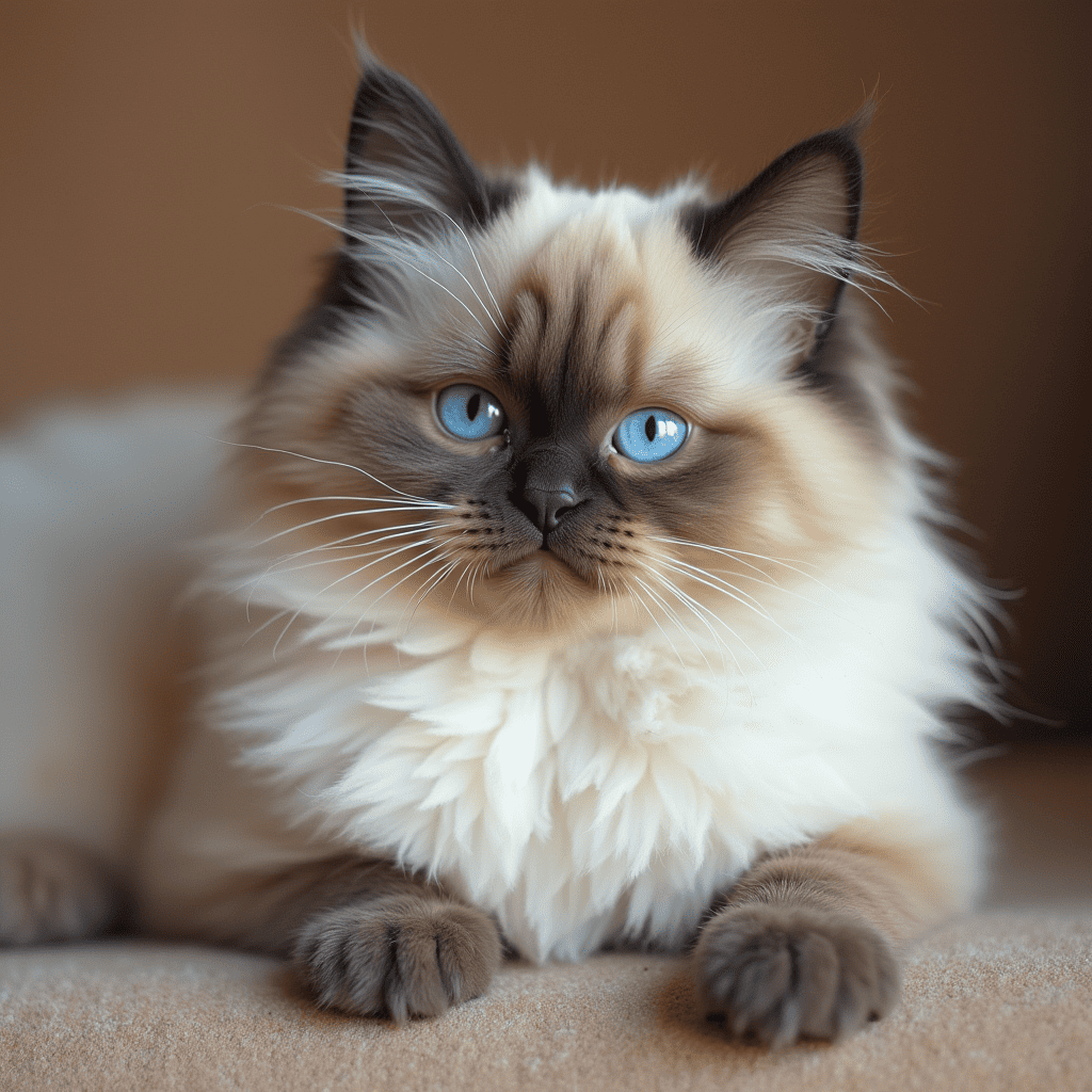 Ragdoll resting on the couch