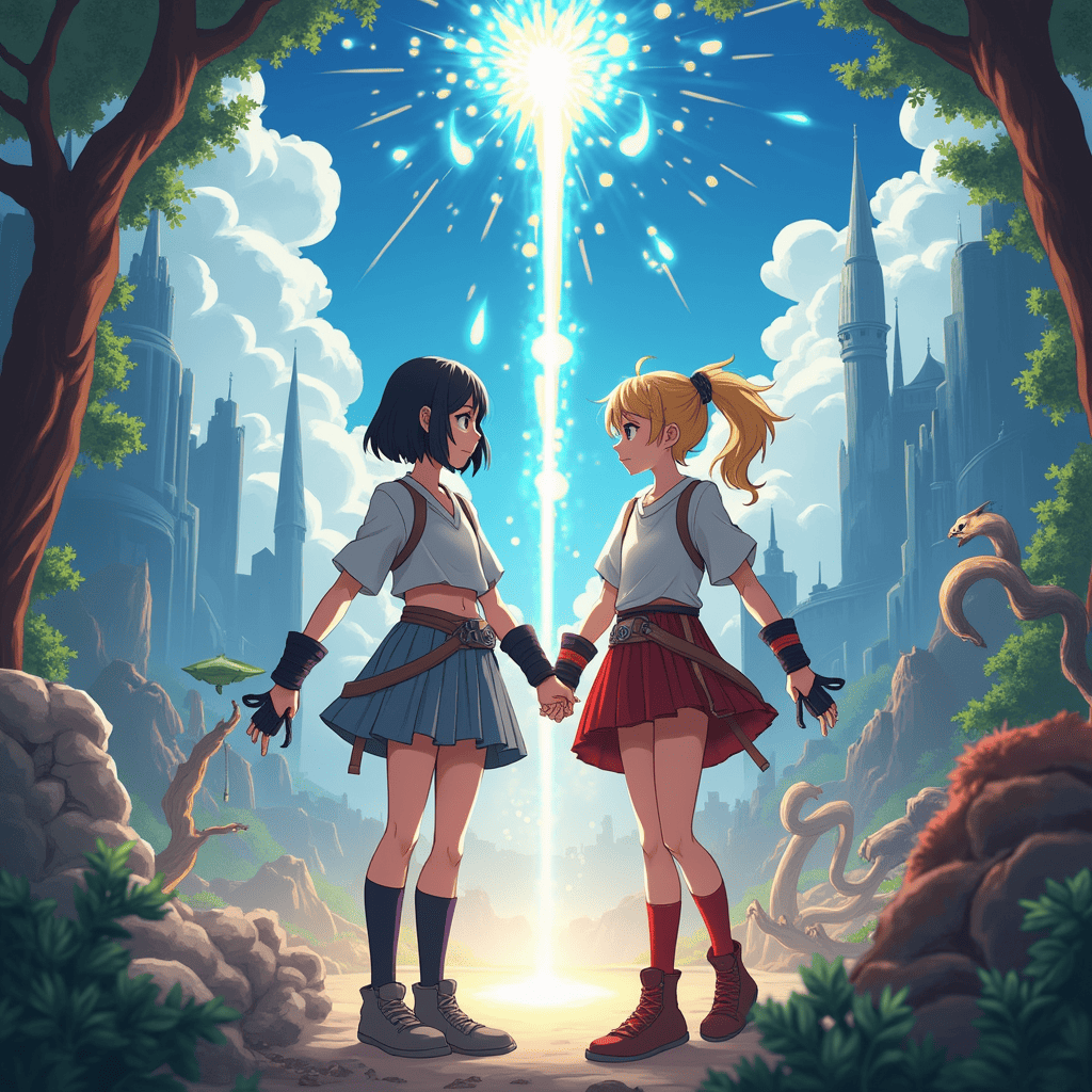 Mio and Zoe are ready for an adventure in fantasy worlds